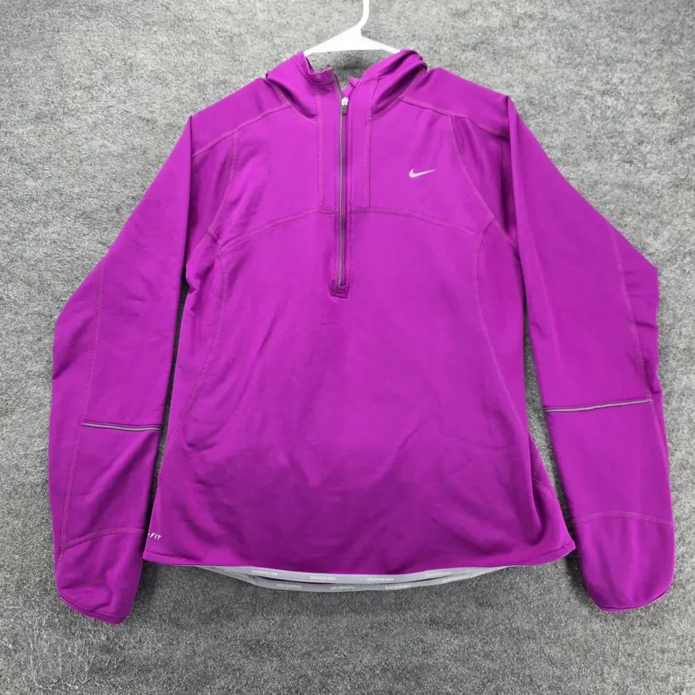 Nike Hoodie Womens M Purple Pullover Hooded Reflective Dri-FIT 381044-511